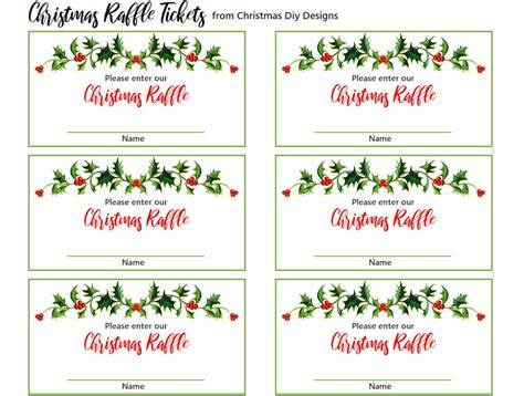 christmas raffle tickets printable