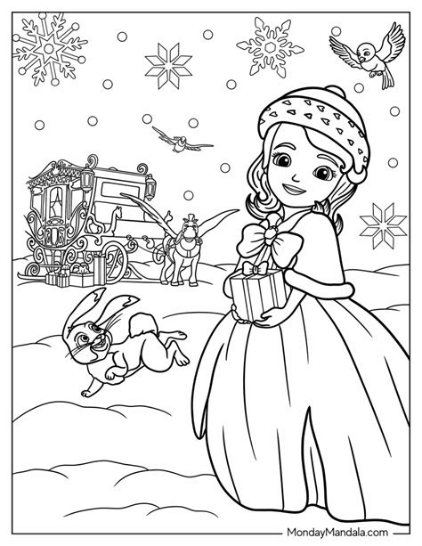 Christmas Sofia The First Coloring Pages