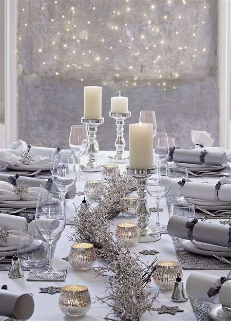 Christmas Table Decorations Silver