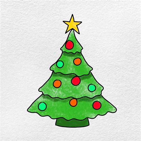 Christmas Tree For Drawing Easy