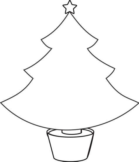 christmas tree outline coloring page