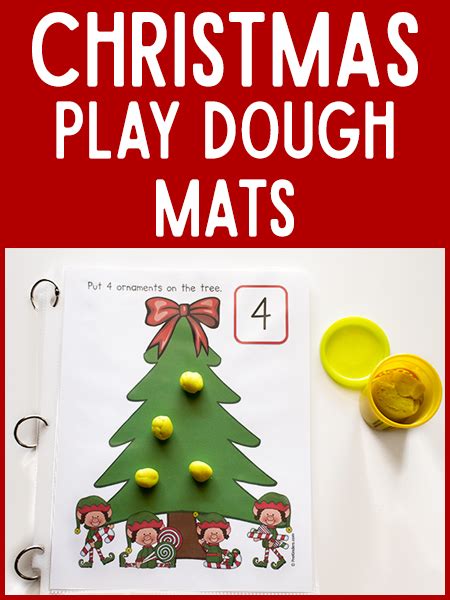 christmas tree playdough counting mat