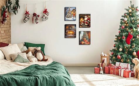 Christmas wall art in bedroom