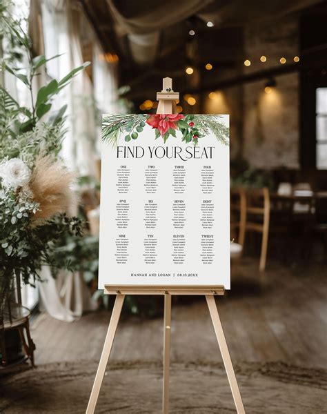 Christmas Wedding Seating Chart