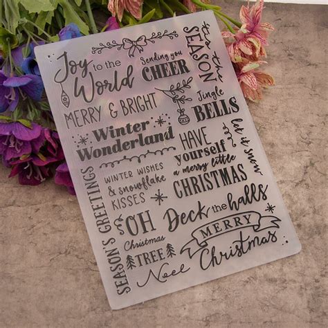 Christmas Words Embossing Folder