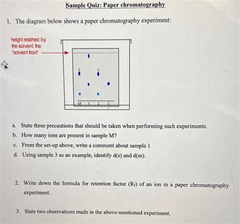 Chromatography Sample Questions