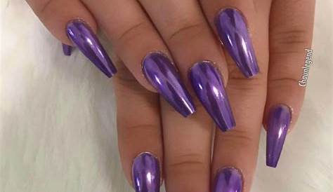 Purple/ Lavender chrome nails Purple chrome nails, Lavender nails