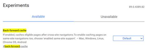 Chrome //Flags Back Forward