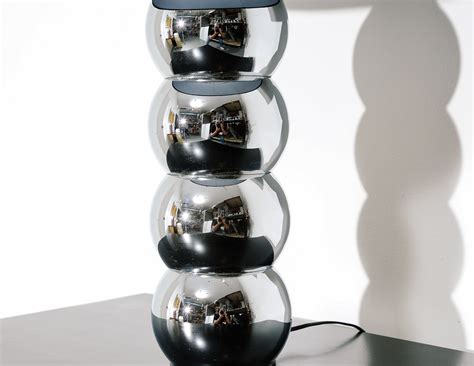 chrome and wire ball table lamp