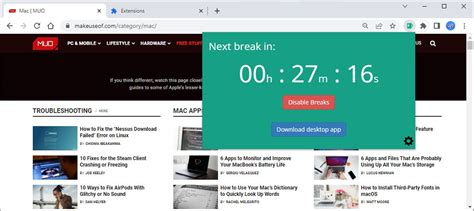 Chrome Extension Eye Break
