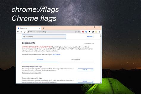 Chrome Flags Not Available