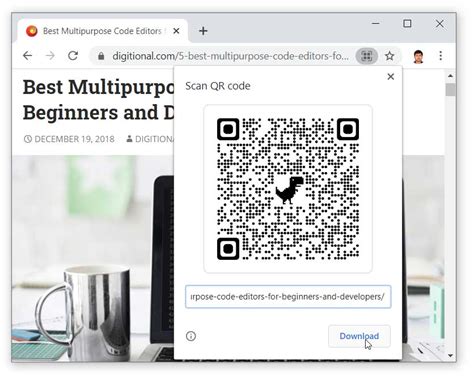chrome link to qr code