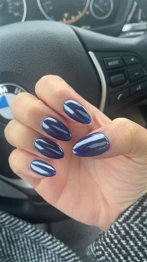 Chrome Nails Navy Blue