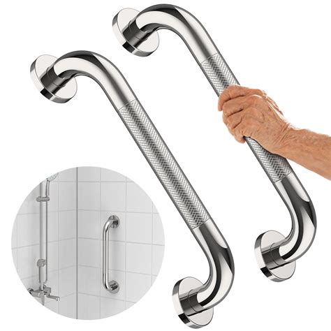 chrome shower grab bar