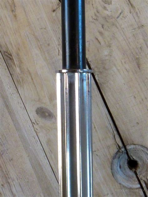 1970s chrome standard lamp with linen shade