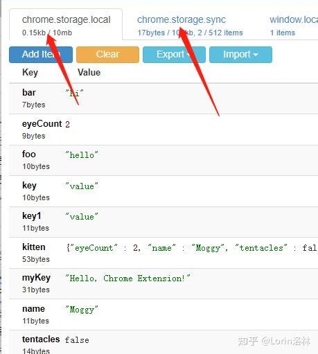 Chrome.storage.local Array