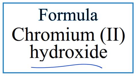 chromium ii hydroxide formula