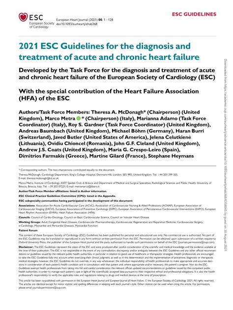 Chronic Heart Failure Guidelines 2021
