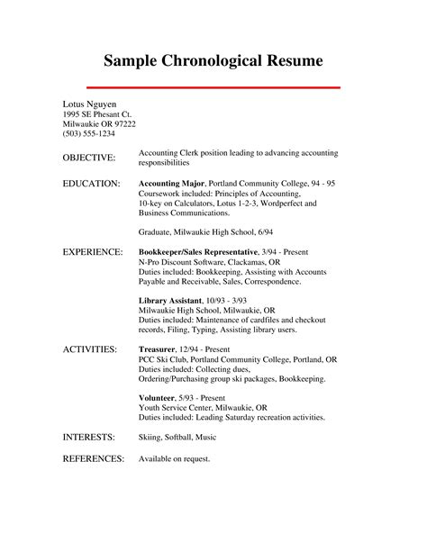 12+ Free Chronological Resume Templates PDF, Word Examples