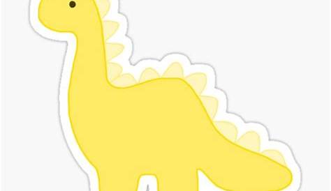 Chubby Yellow Dinosaur Sticker Whatsapp Modelo 3d Cartoon Low Poly PBR Realistic