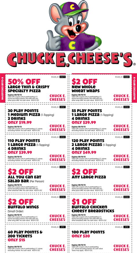 Free Printable Coupons Chuck E Cheese Coupons Print coupons, Free