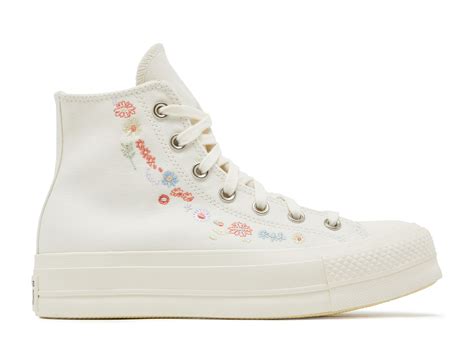 Chuck Taylor All Star Lift Platform Floral Embroidery Womens High Top