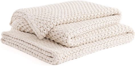 Chunky Knit Cotton Throw