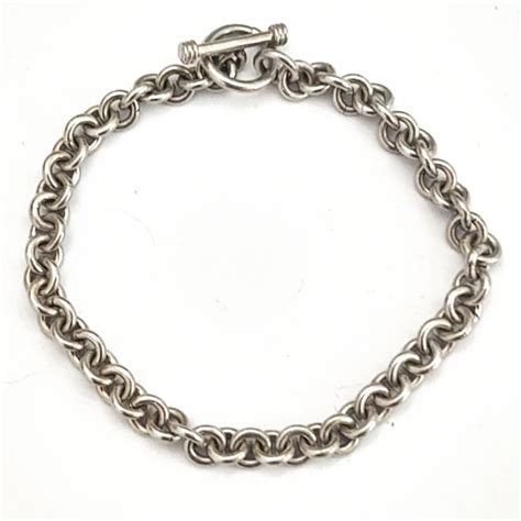 Chunky Silver Chain Link Toggle Bracelet