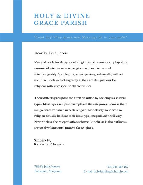 Free Printable Letterhead For Churches Church Letterhead Template