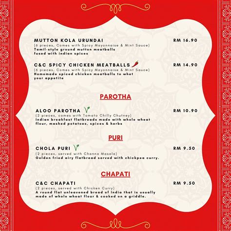 Chutneys And Chai Menu