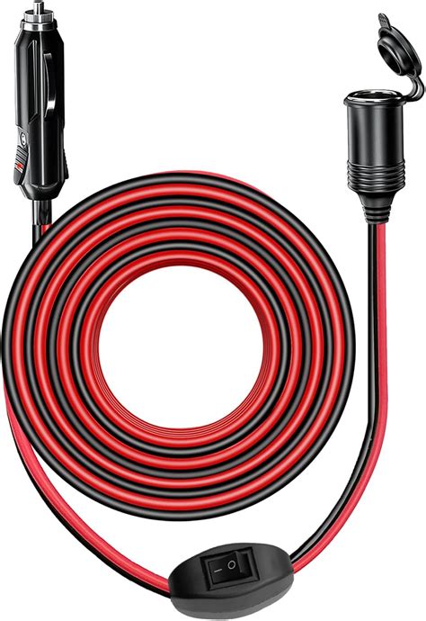 Cigarette Lighter Extension Cord With On/Off Switch
