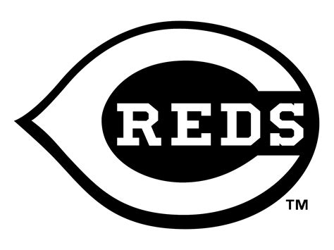 cincinnati reds logo black and white