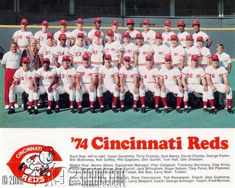 cincinnati reds roster 1974