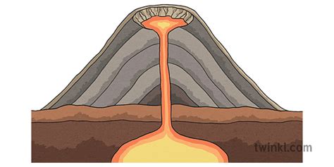 cinder cone volcano drawing