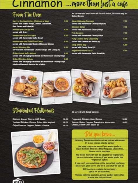 Cinnamon Cafe Menu