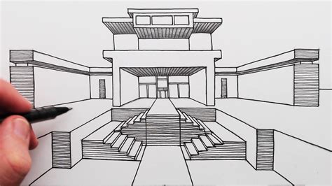 circle line art school 1 point perspective