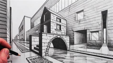 circle line art school 2 point perspective