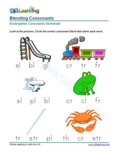 Circle The Consonant Blend Printable
