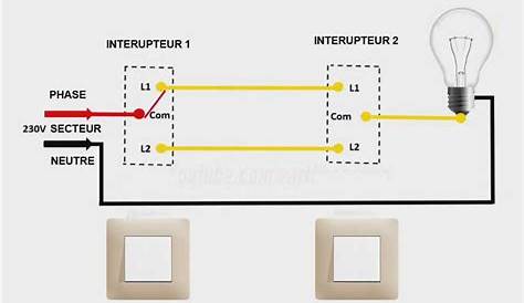 Circuit Electrique Va Et Vient 2 Interrupteurs Schema Branchement Cablage
