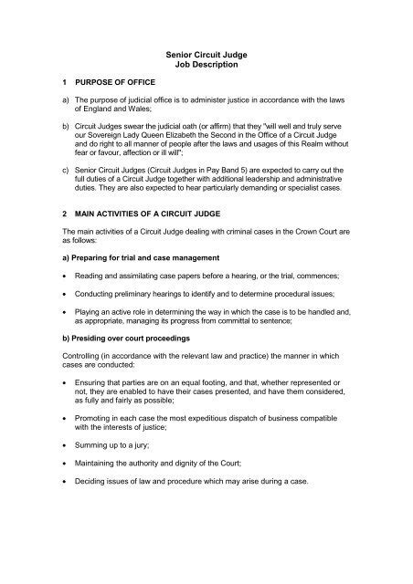 Circuit Judge Job Description