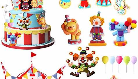 Circus Cake Topper Black And White Personalized Themed Party Etsy