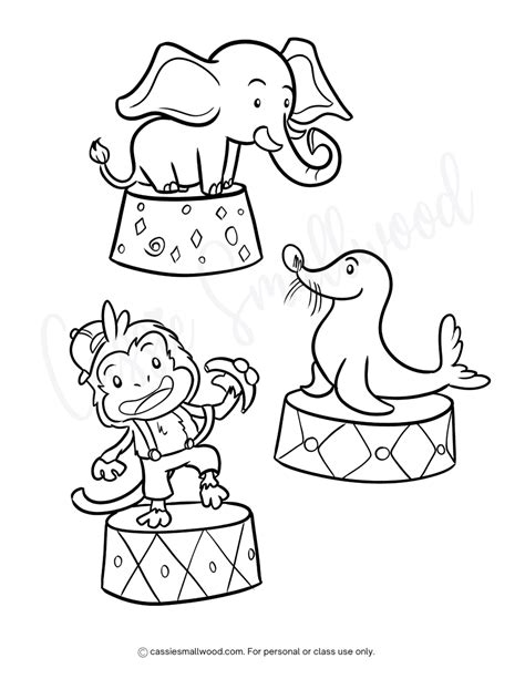 Circus Animals Coloring Page