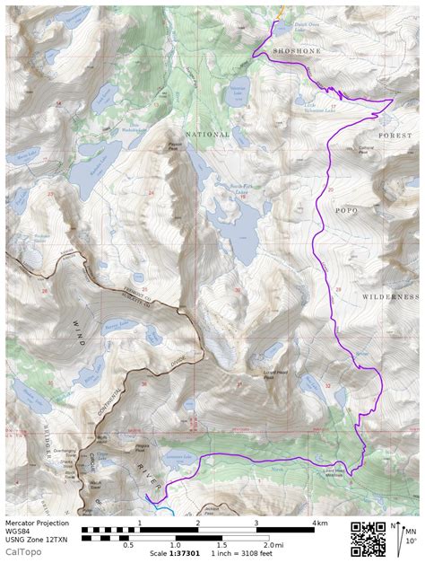 Cirque Of The Towers Map