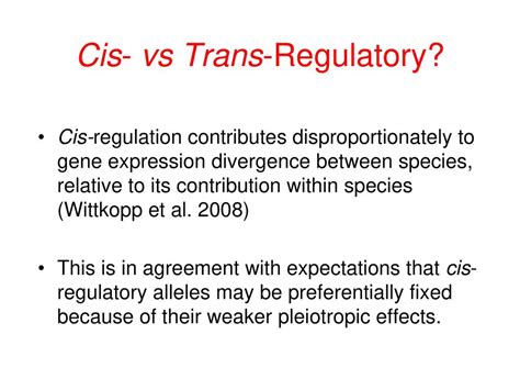 cis regulatory vs trans regulatory elements examples