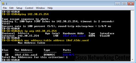 cisco command to show ip address from mac address