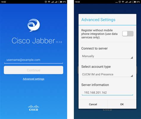 cisco jabber cannot connect to phone services