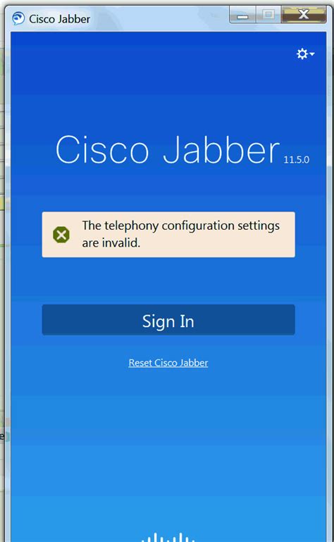 cisco jabber connection to phone failed