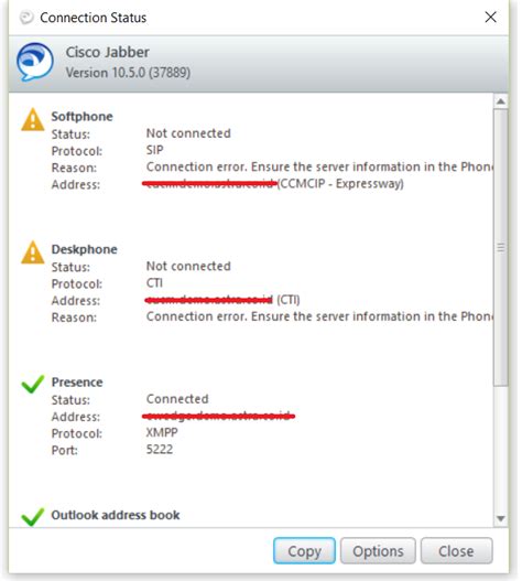 cisco jabber not connecting