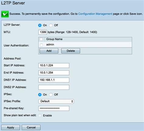 Cisco L2Tp Server Configuration Example
