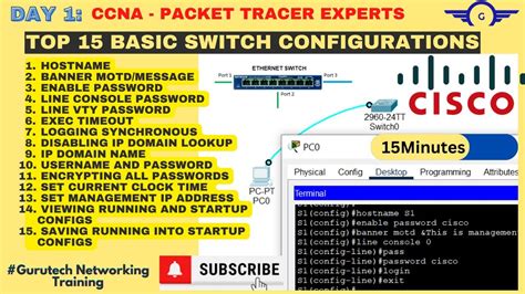 cisco packet tracer commands for switch